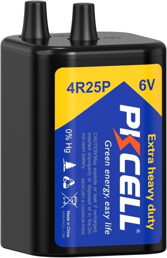 [4R25] Batería Carbón-Zinc PKCELL 6V |4R25| Heavy Duty (Unidad)
