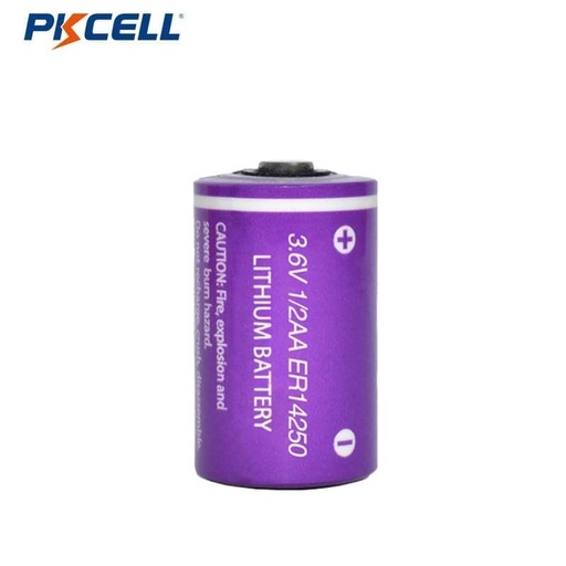 [ER14250] Batería PKCELL Li-SOCl2 3.6V 1/2AA (ER14250) - Ultra Larga Vida (1200mAh Tipo Energía)